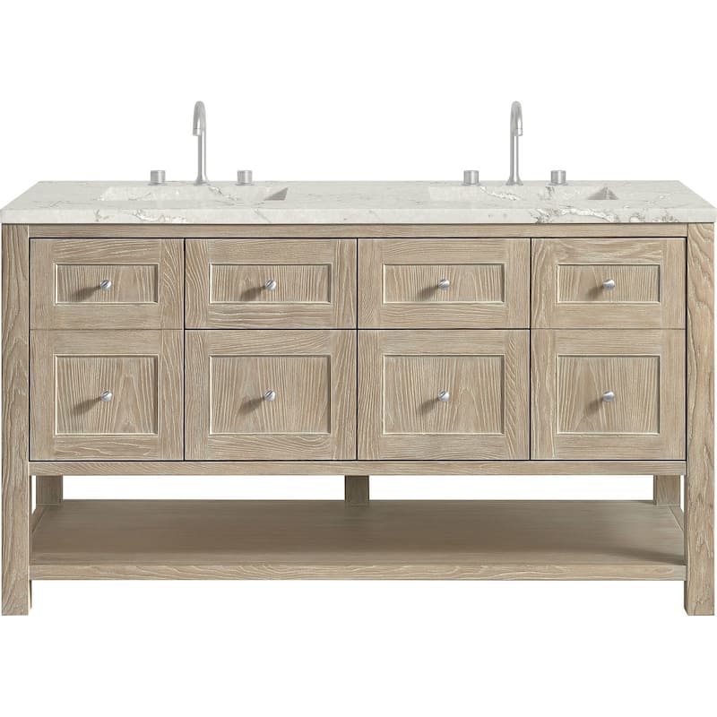 James Martin Vanities 330-V60D-FVSL Breckenridge 60" Free Standing - Whitewashed Oak - Oak Finish