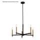 preview thumbnail 14 of 13, Damen 5 Light Black and Brass Contemporary Candle Chandelier - 25-in W x 18.5-in H x 25-in D