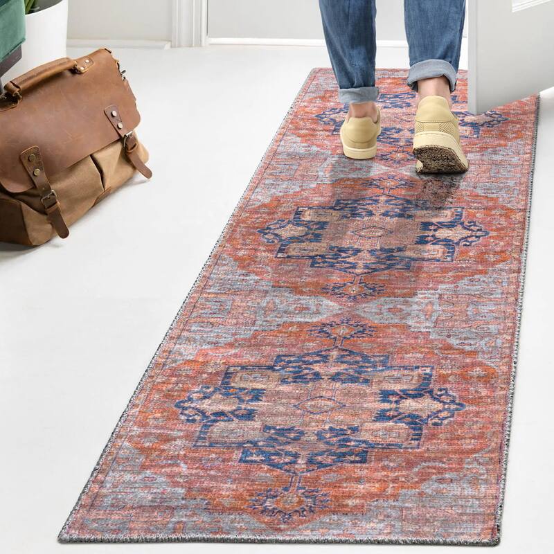 JONATHAN Y Marrakesh Ornate Medallion Machine Washable Area Rug