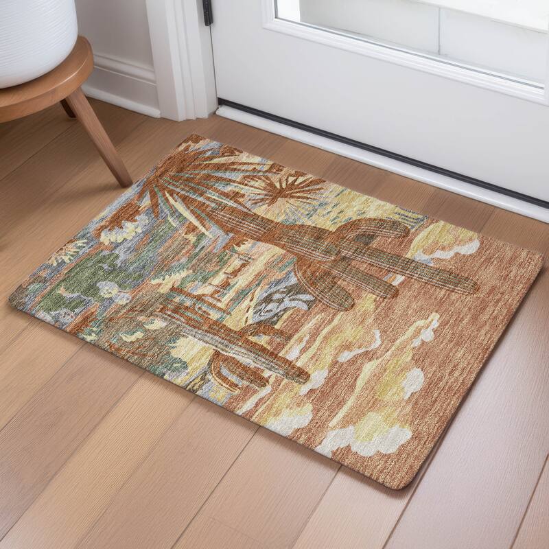 Machine Washable Indoor/ Outdoor Southwestern Mesa Chantille Rug