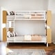 preview thumbnail 2 of 26, Twin Over Twin Metal Bunk Bed with Storage Space, Ladder and Full-Length Guardrail
