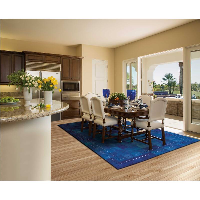 Nourison Vivid Textured Over-dyed Hair on Hide Modern Patchwork Area Rug