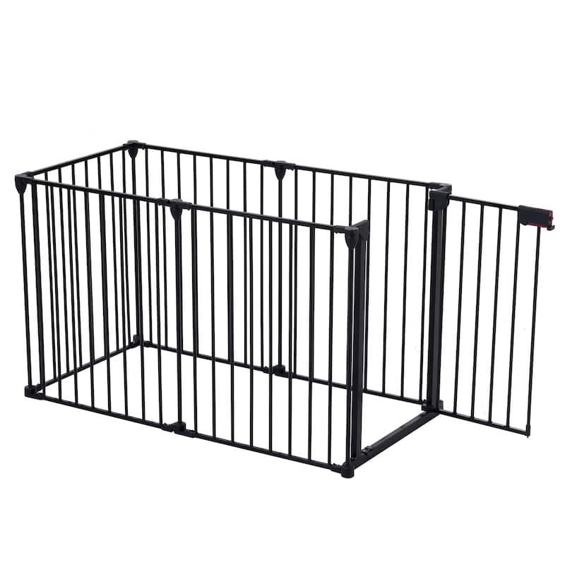 Adjustable Safety Gate Play Yard Metal Doorways Fireplace Fence