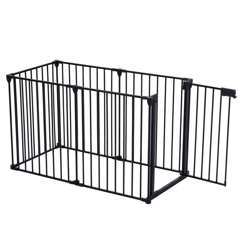 Black Steel 4-in-1 Configurable Safety Gate for Kids and Pets