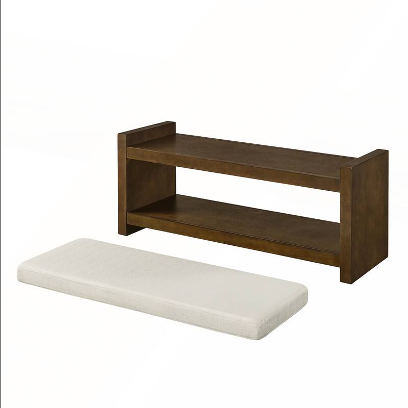 40in Accent Bench with Lower Shelf Shoe Rack