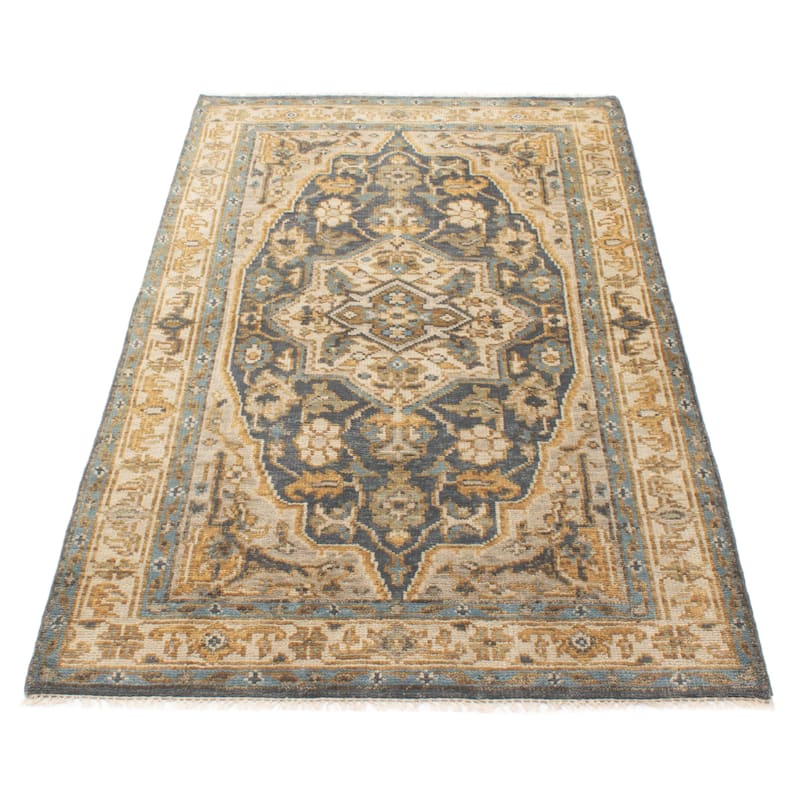 ECARPETGALLERY Hand-knotted Jules Serapi Navy Wool Rug - 5'0 x 8'1