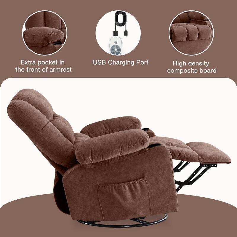 Ergonomic Lounge Chair with Vibration Massage Heat and Rocking