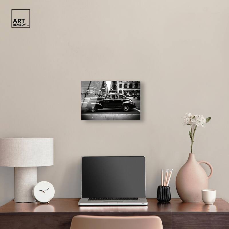 Vintage Car in New York Acrylic by Art Remedy, Ready to Hang