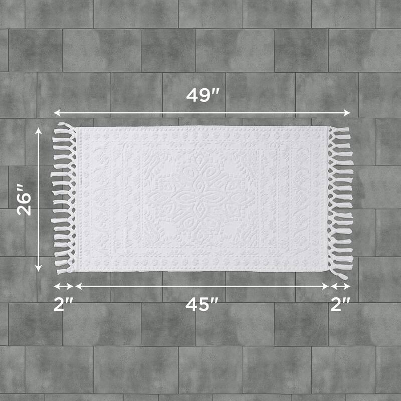 French Connection Nellore Fringe Cotton Bath Rug