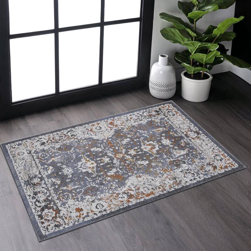2X3 Traditional Non-Shedding Living Room Bedroom Dining Home Office Stylish and Stain Resistant Area Rug - 6' x 7' - Lavender/Ivory