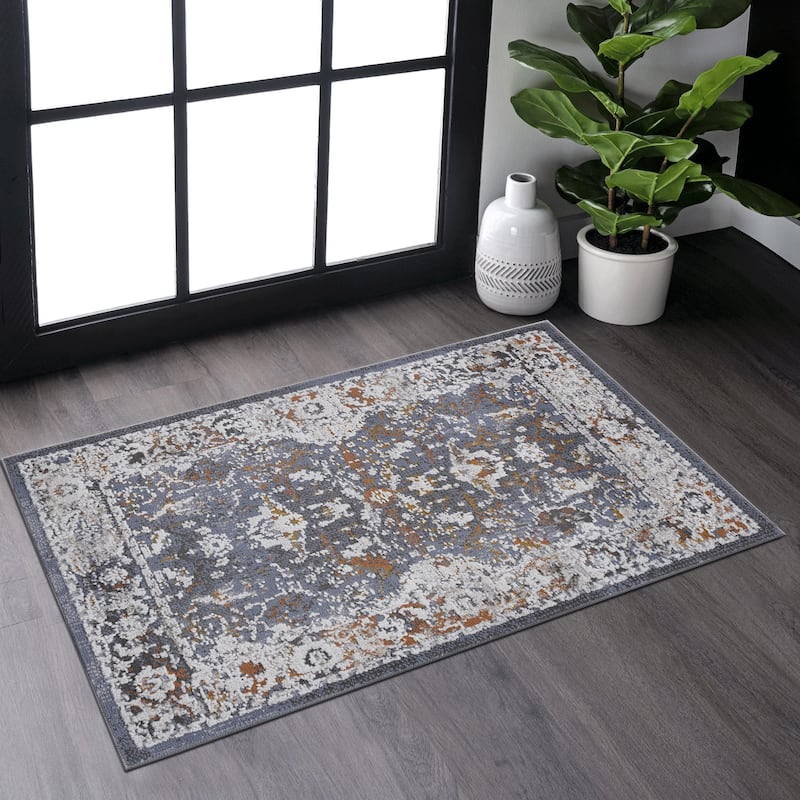 PAYAS Collection Blue / Traditional Non-Shedding Area Rug