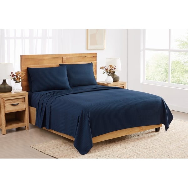 Royal Velvet Signature Dobby Stripe Sheet Set - On Sale - Bed Bath 
