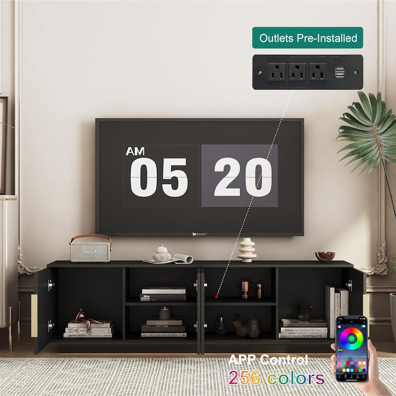 TV Stand TV Cabinet Entertainment Center - Black