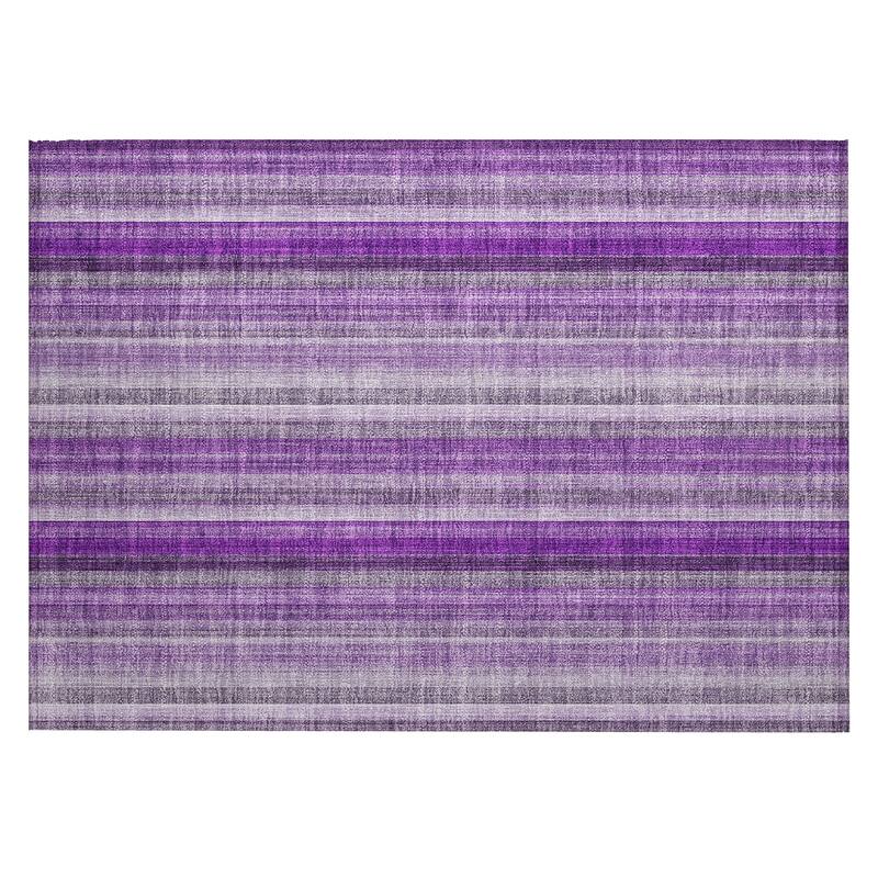Machine Washable Indoor/ Outdoor Striped Chantille Rug