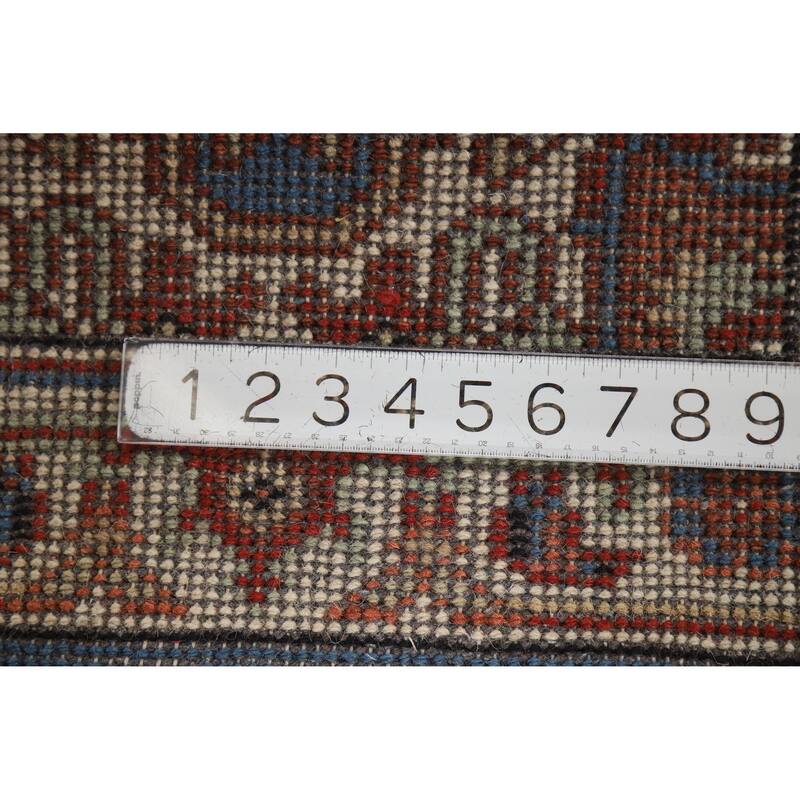 Hand Knotted Oriental 100% Wool Carpet Traditional Medallion Navy Blue & Blues Heriz (serapi) Area Rug - 3' 0'' X 2' 0''