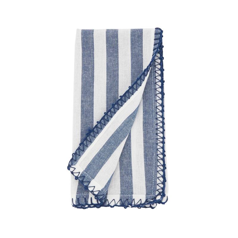Lively Pompom Border Striped Napkin (Set of 4)