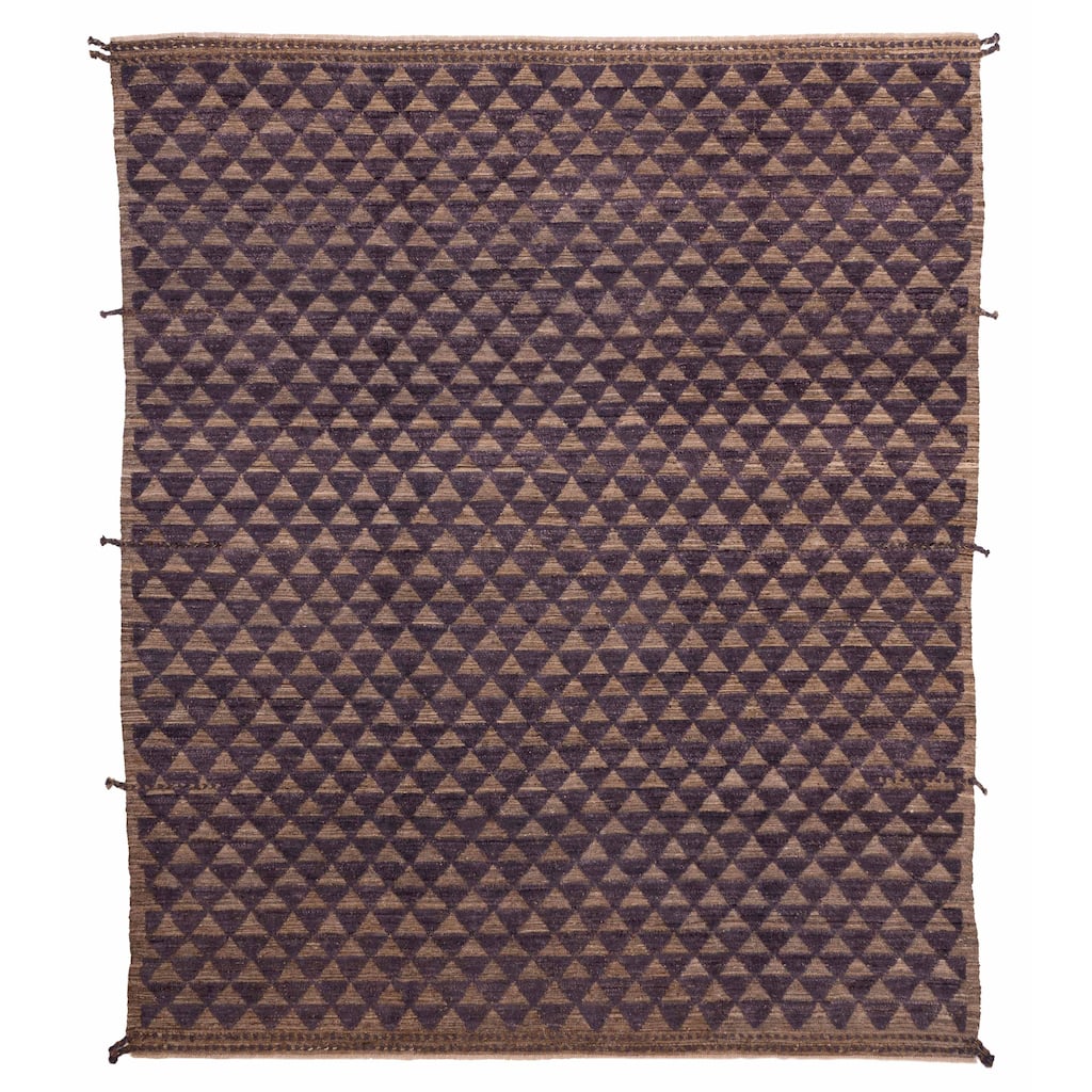 ECARPETGALLERY Hand-knotted Pak Finest Marrakesh Purple Wool Rug - 8'5 x 9'10