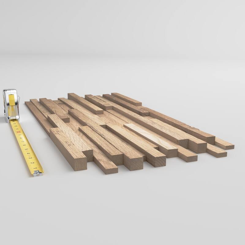 23 3/4"W x 11 7/8"H x 1/2"P Stacked Wood Mosaic Wall Tile, Oak - 23 3/4"W x 11 7/8"H x 1/2"P