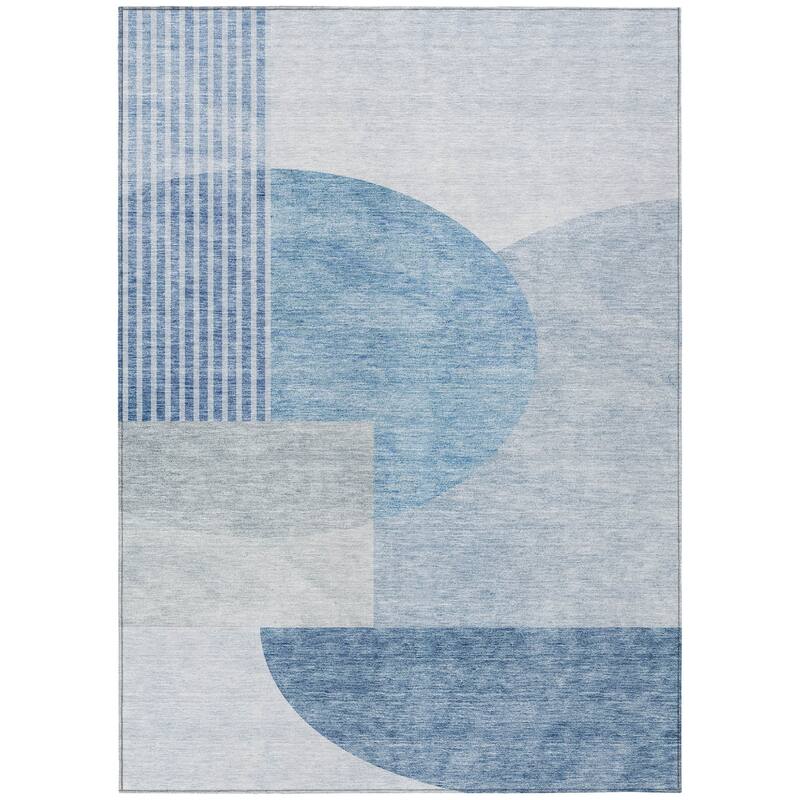 HomeRoots Geometric Transitional Rectangle Outdoor Rug