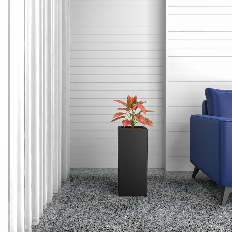 Modern Tall Square in Fiberstone and MGO Clay Planter Terra Series