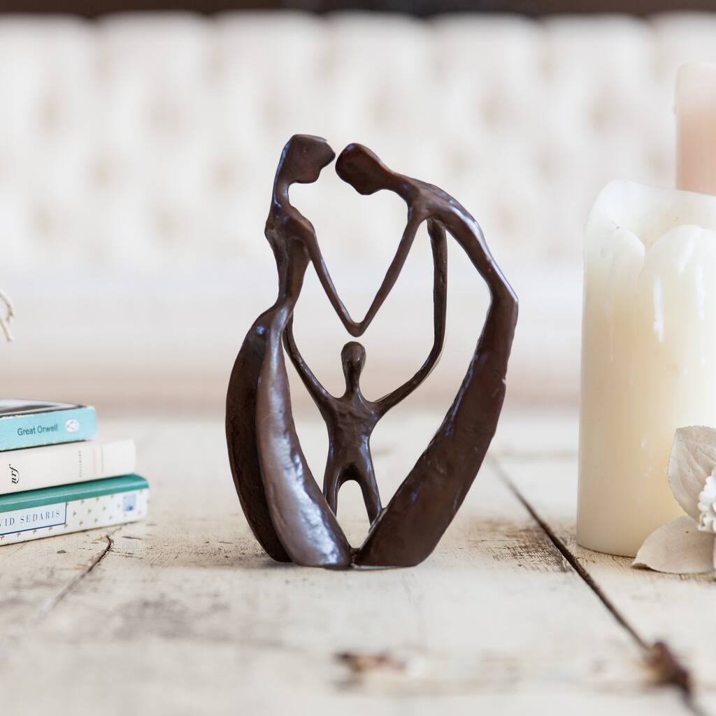 Cast Bronze Family of Three Sculpture