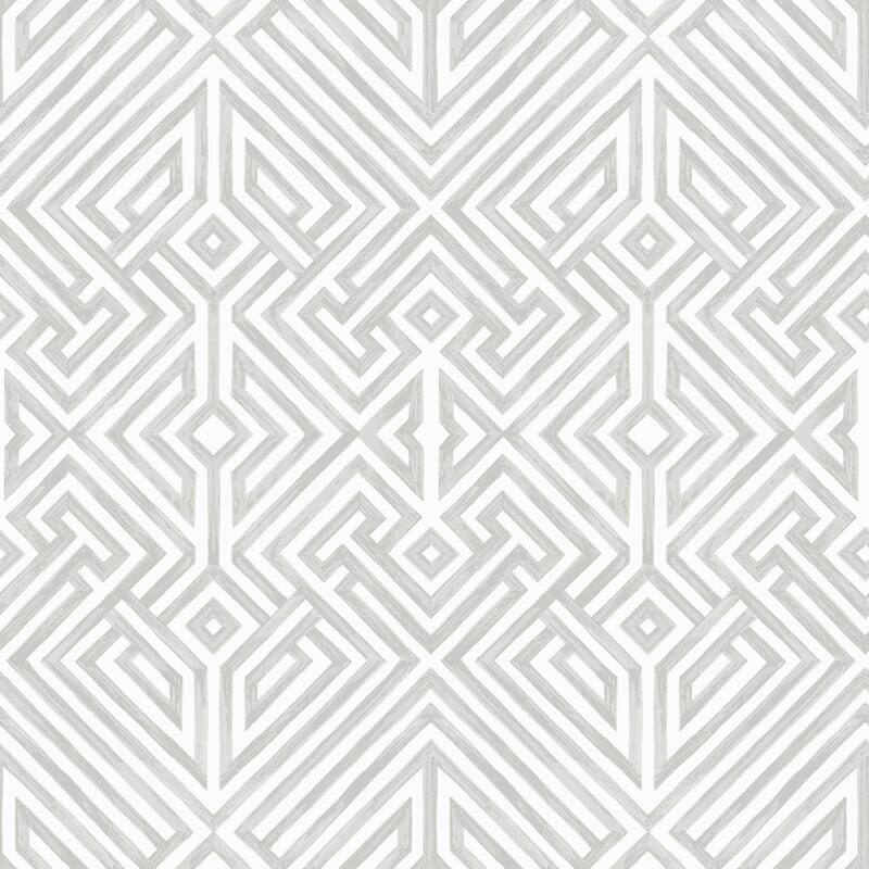 A-Street Prints Lyon Silver Geometric Key Wallpaper