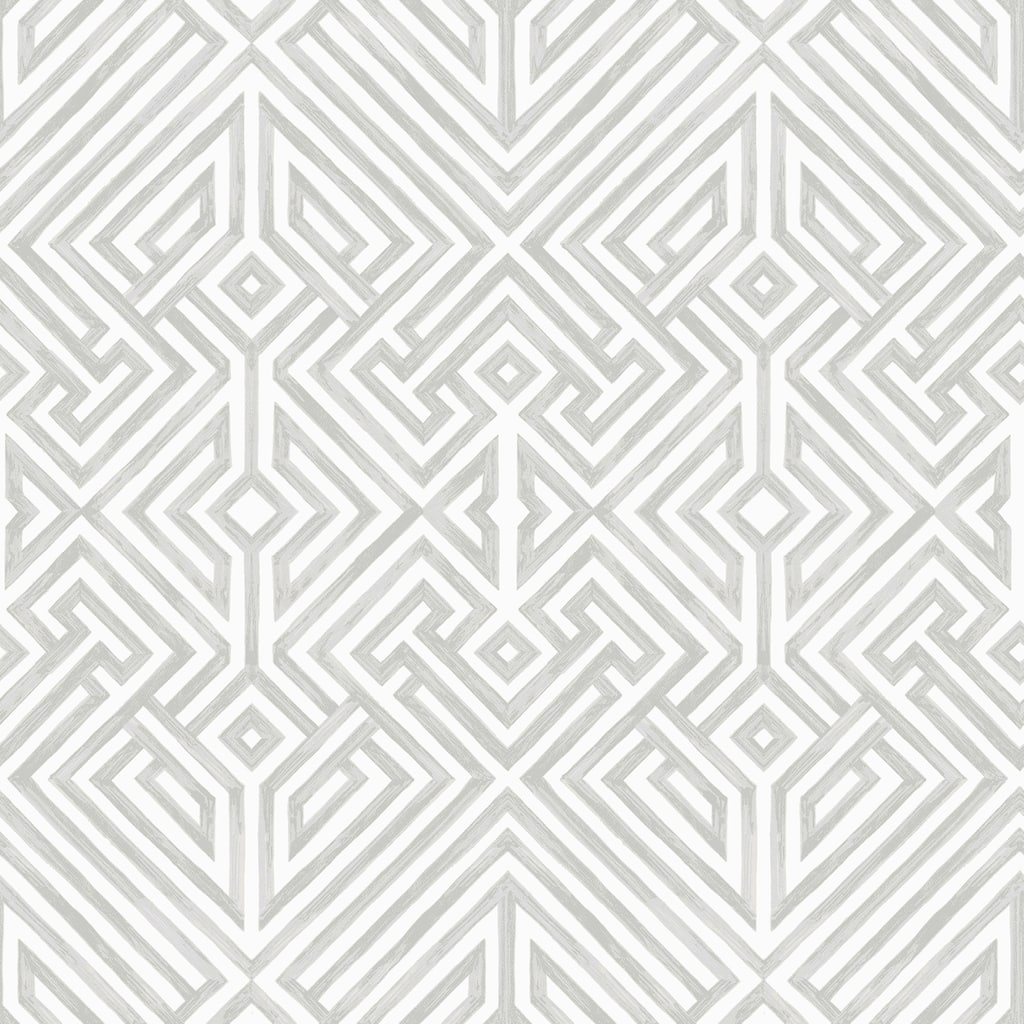 A-Street Prints Lyon Silver Geometric Key Wallpaper