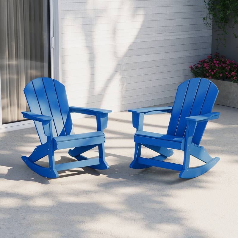 Laguna Hdpe All Weather Outdoor Patio Rocking Chair (Set of 2) - Pacific Blue