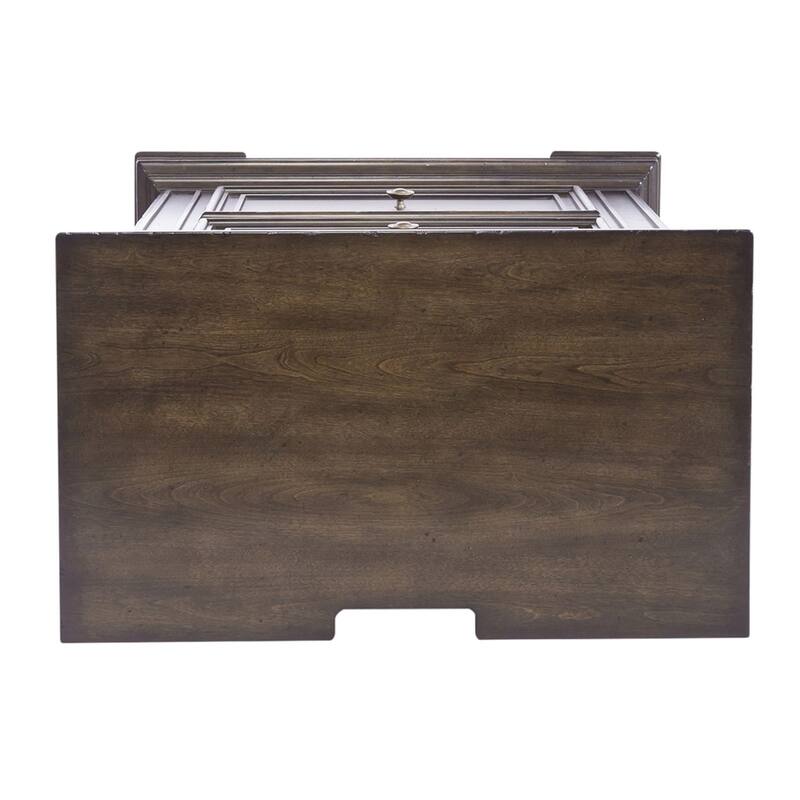 Big Valley Brownstone Distressed 2 Drawer Night Stand Charging Station