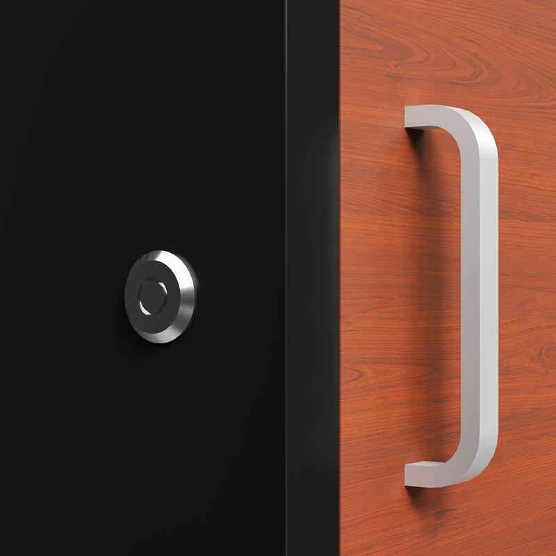 Roomfitters Outdoor Floor Standing Parcel Drop Box with Mechanical Lock, Anti-Theft Steel, Black and Brown