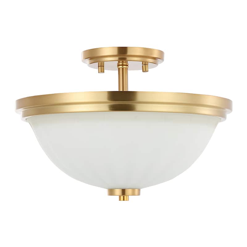 SAFAVIEH Lighting Heledd Flush Mount - 13" W x 13" D x 9" H - Gold Base - 13Wx13Dx9H