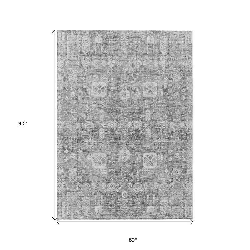 HomeRoots Oriental Transitional Rectangle Outdoor Rug