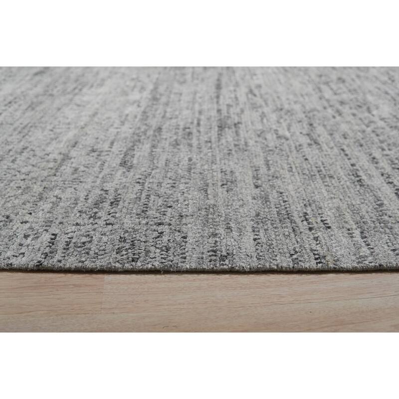 Hand-Knotted Natural Silk Grass Design Rug, 10' x 14', Gray Mix Area Rug, Elegant Luxurious Soft Texture - L