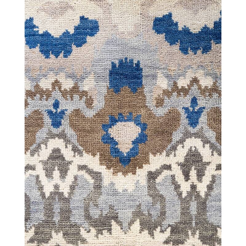 Ikat One-of-a-Kind Handmade Area Rug, Beige - 8' 0" x 9' 10"