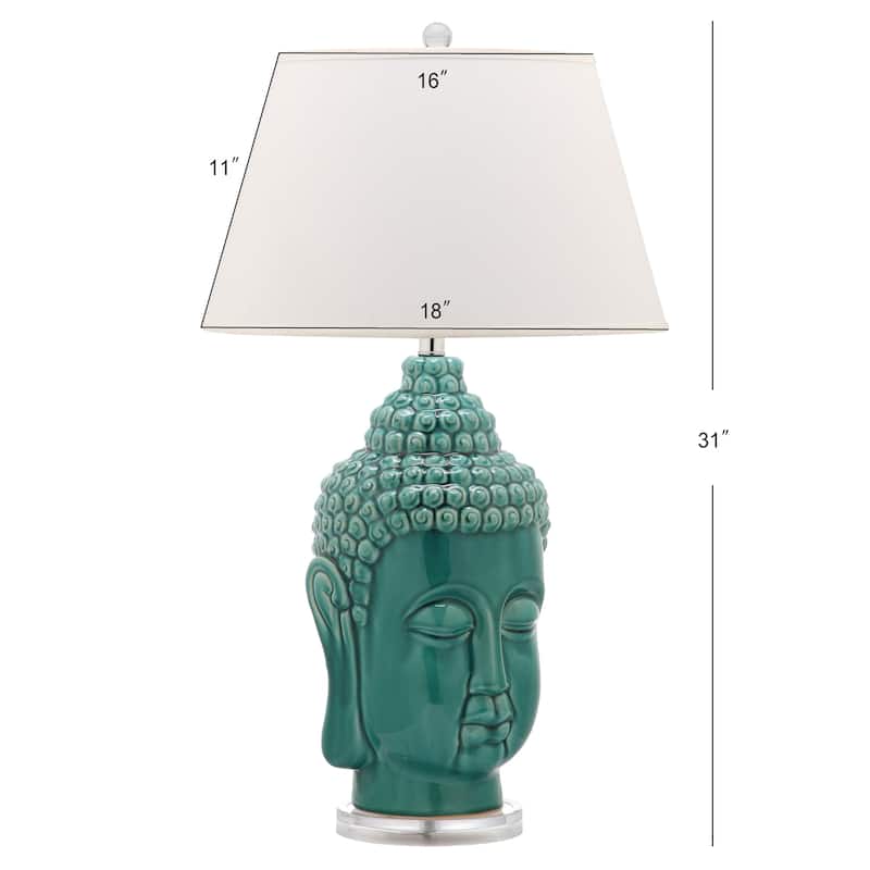 SAFAVIEH Lighting Michaela 31-inch Teal Buddha Lamp (Set of 2) - 18Wx18Dx31H