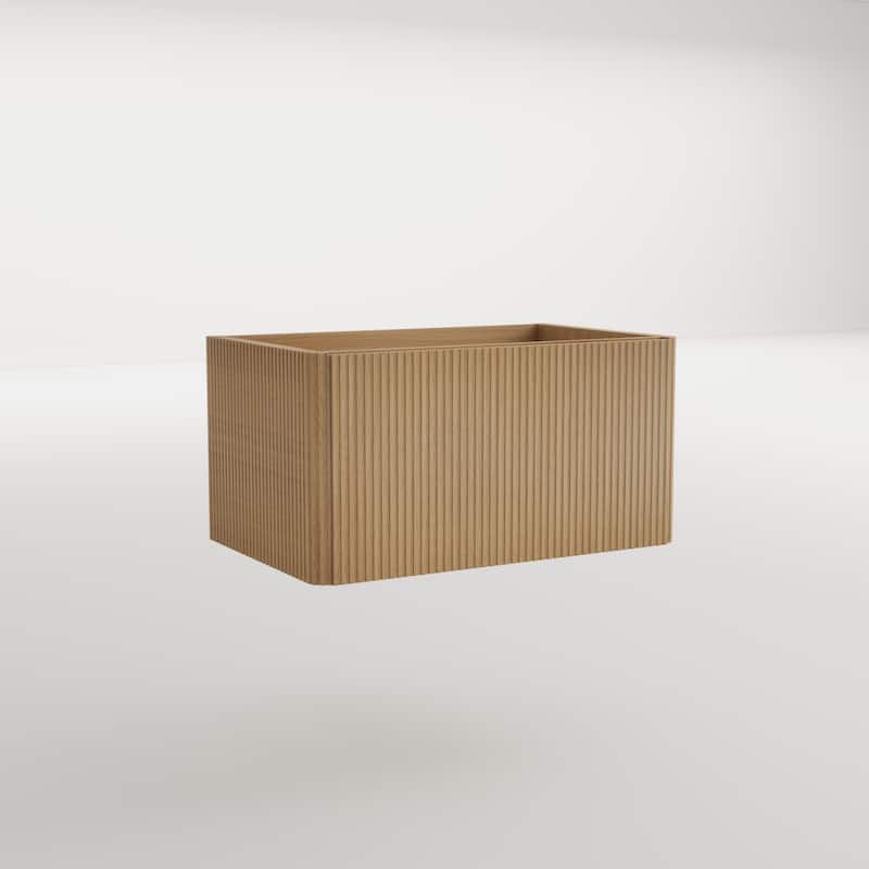 GDFStudio - Adrian Etna Modern Floating Bathroom Vanity with Textured Front and Space-Saving Design - Bathroom Vanity