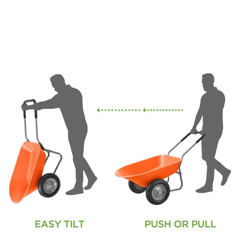 Multipurpose Garden Wheelbarrow with 5 Cubic Feet Capacity and Comfortable Padded Handle - 36 L X 25 W x 20 H