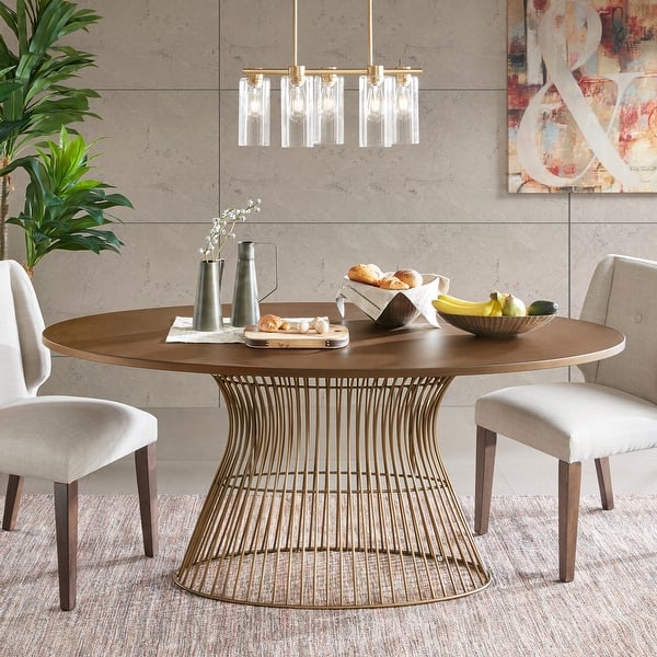 slide 1 of 6, INK+IVY Mercer Bronze Oval Dining Table