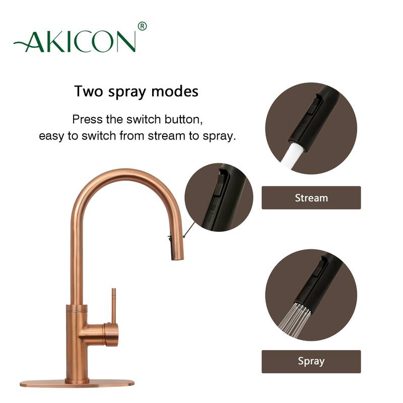 One-Handle Pull-Down Kitchen Faucet with Deck Plate