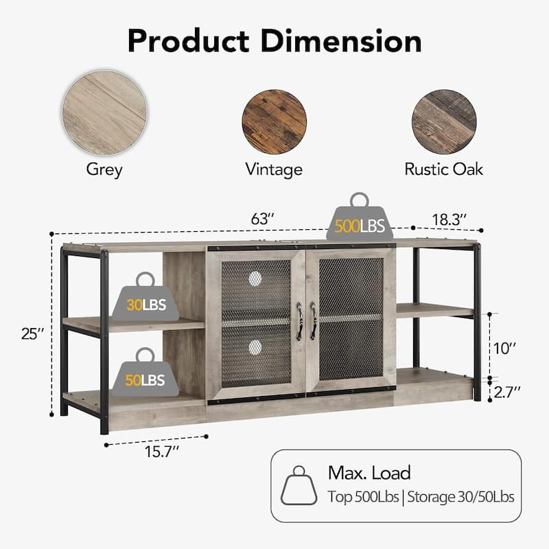 Industrial Entertainment Center TV Stand for for Living Room 65/75 inches TVs - N/A