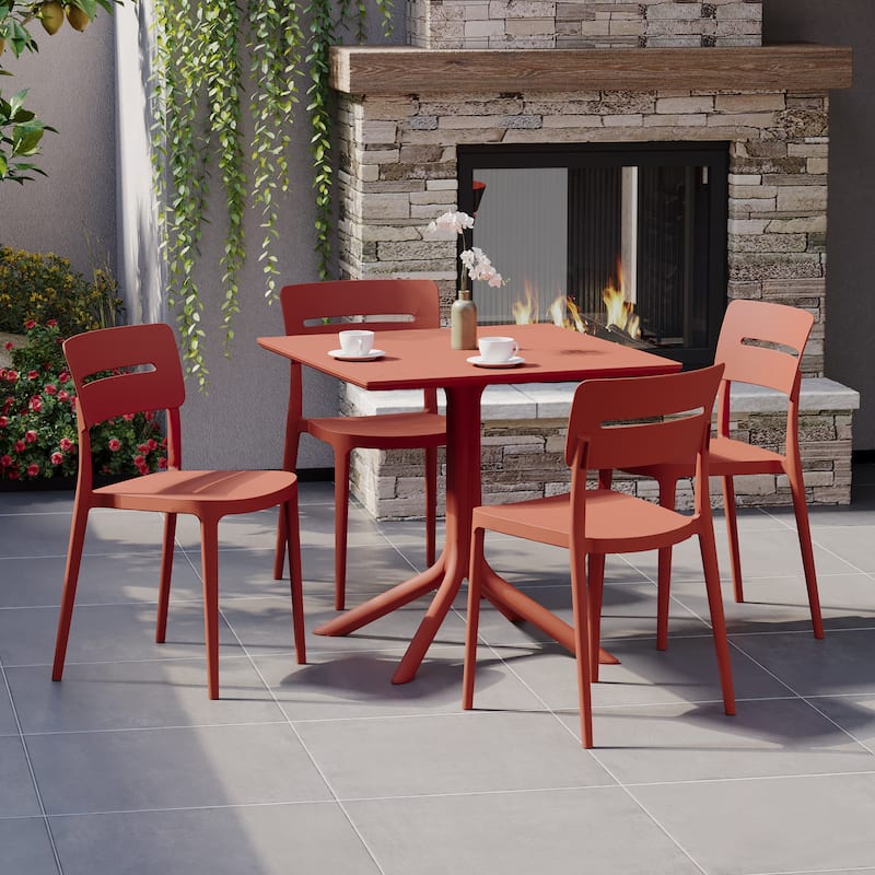 Frond and Form 4-Person Outdoor Square Dining Set