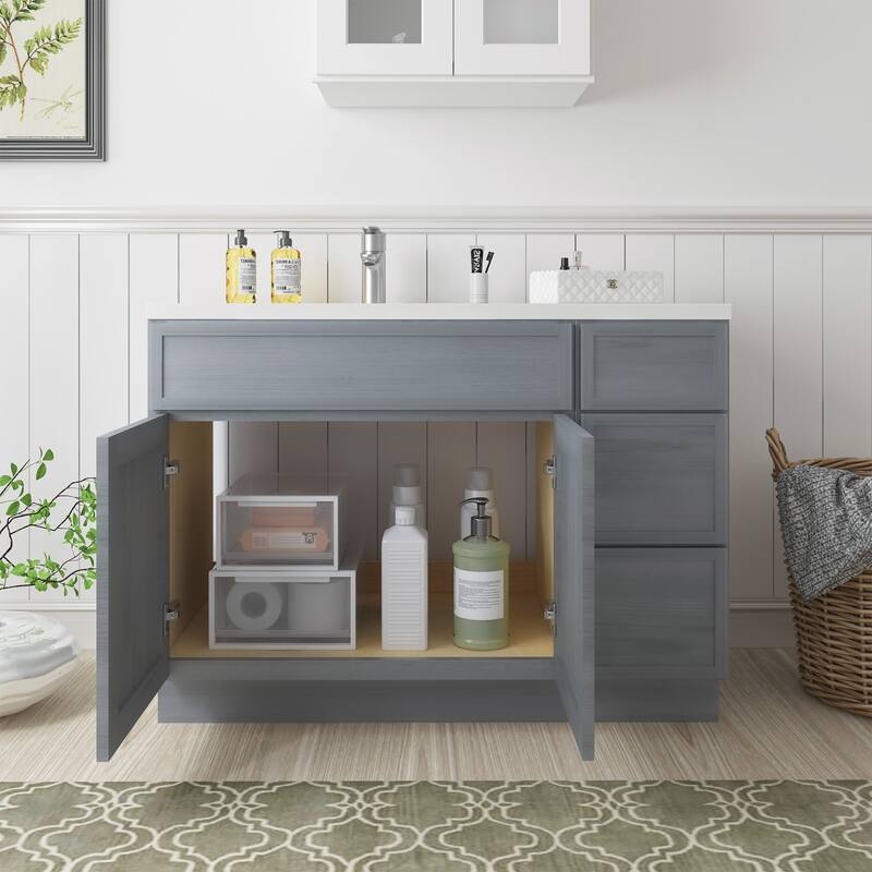 Vanity Art 45" Birch Freestanding Bathroom Vanity Cabinet without Top