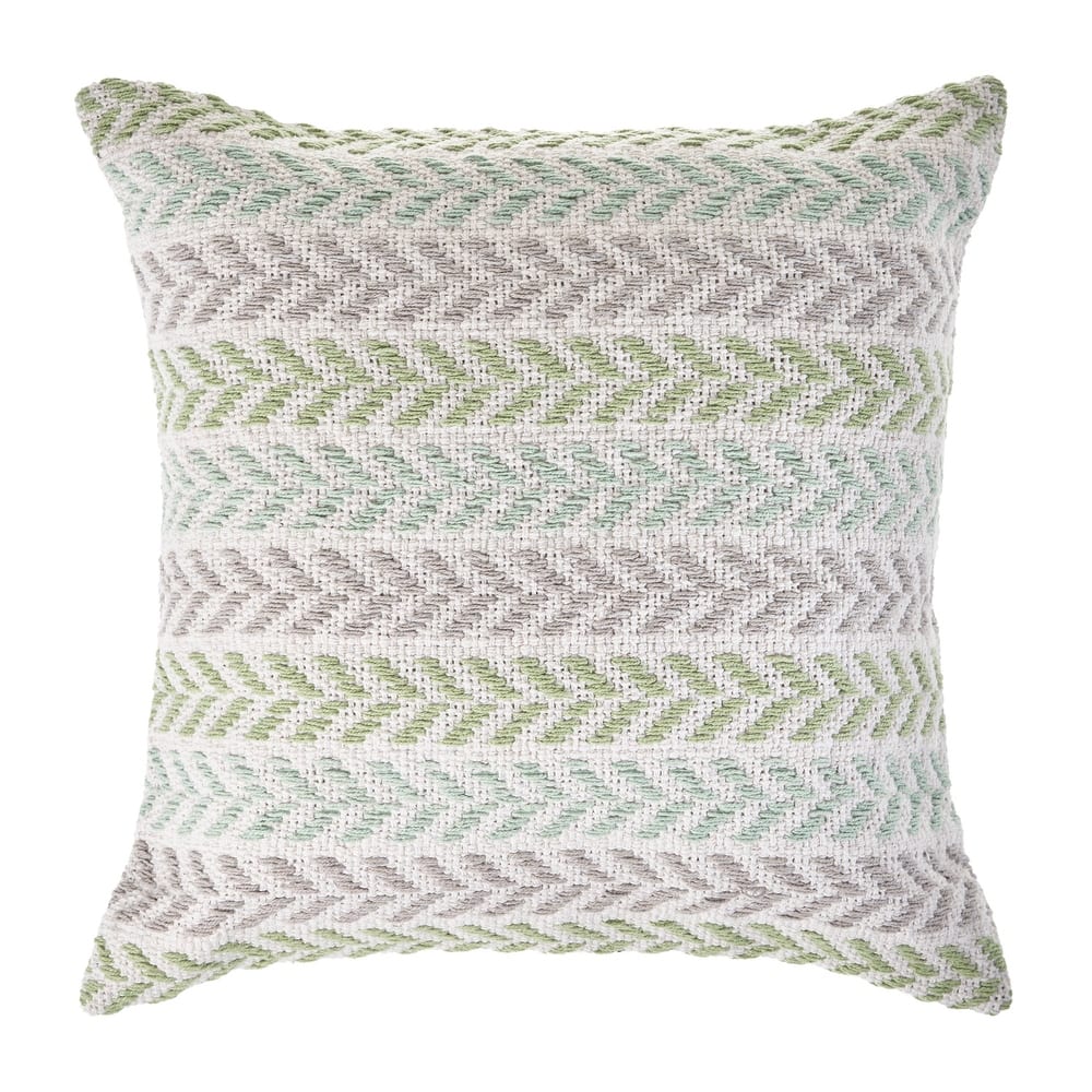 Sevita Beachside Chevron Natural Cotton Square 18"x18" Throw Pillow, Set of 2 or 4
