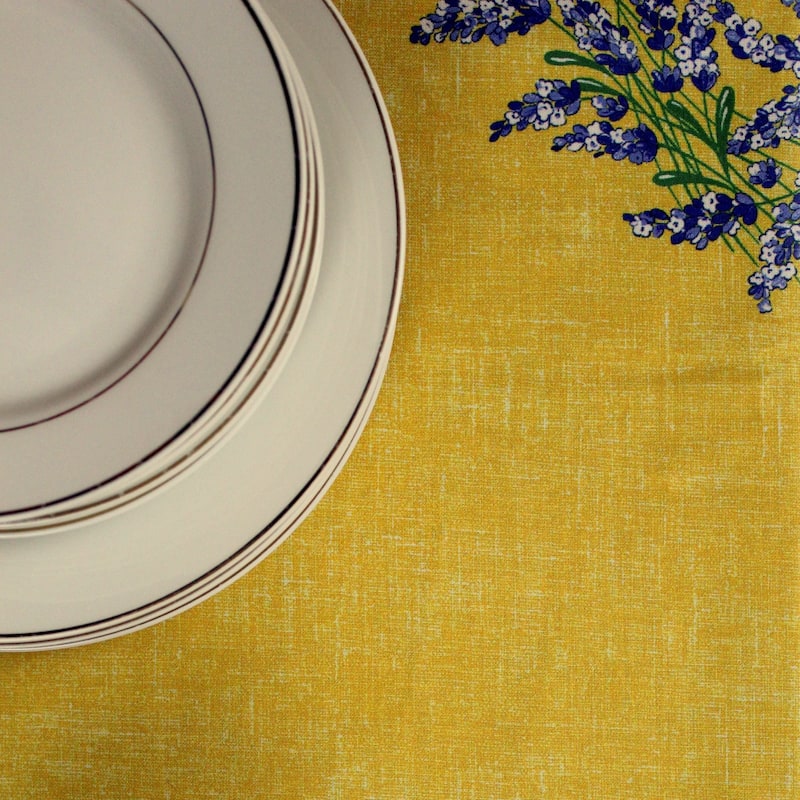 Wipeable Spill Resistant Provencal Cotton Cannes Collection Tablecloth