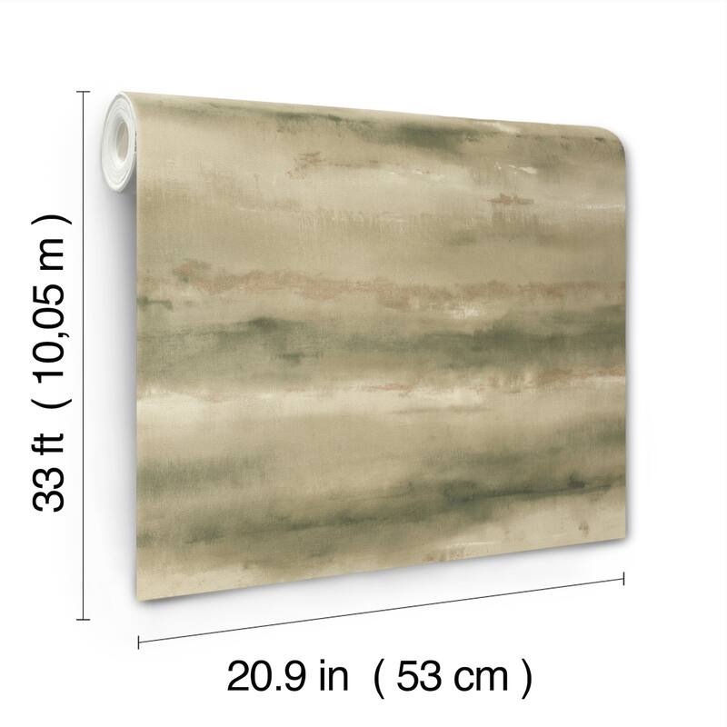 A-Street Prints Ayla Green Abstract Stripe Wallpaper