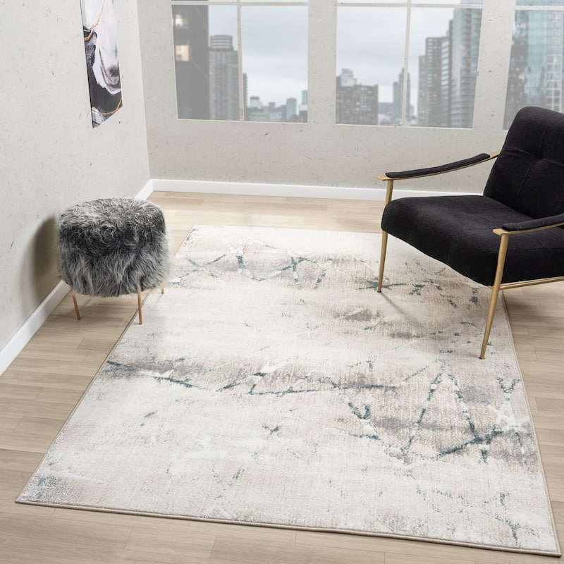 Sevita Transitional Abstract Polyester Indoor Area Rug