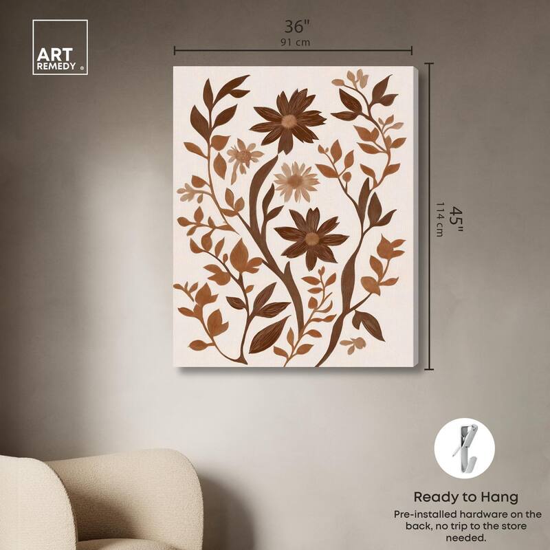 Sepia Sepal III Canvas by Art Remedy, Gallery Wrapped