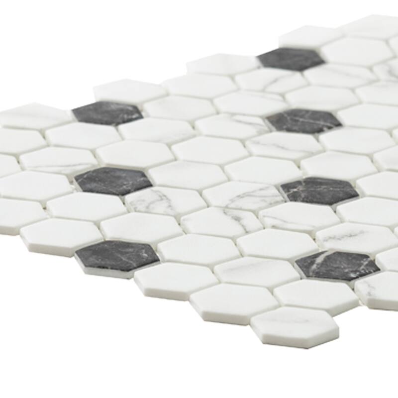 The Tile Life Eterna Hex 12x12 White Matte Recycled Glass Mosaic Floor, Wall & Backsplash Tile