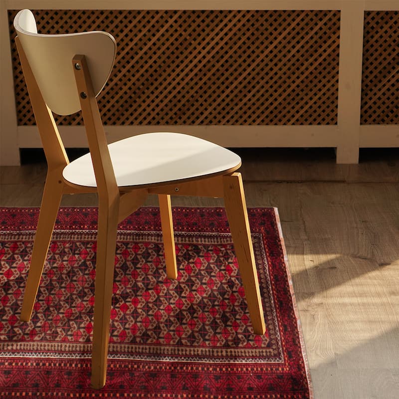 ECARPETGALLERY Hand-knotted Baluch Red Wool Rug - 2'11 x 6'4