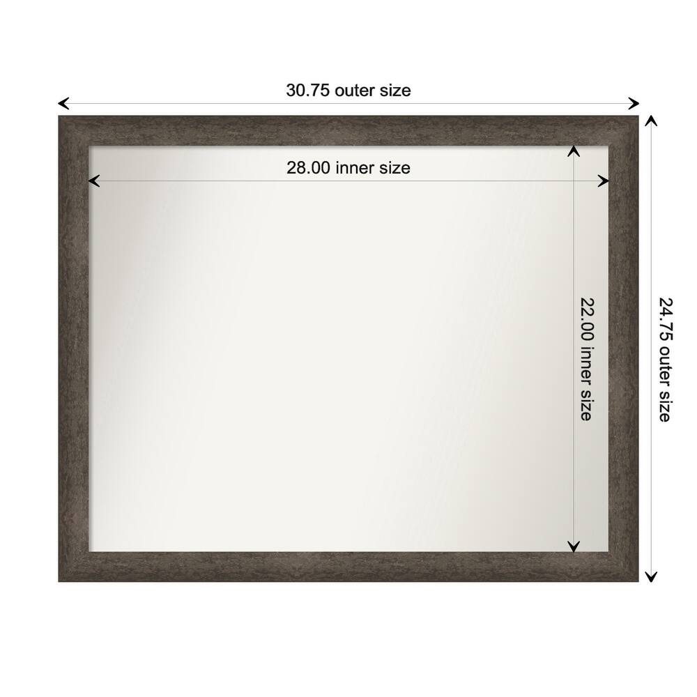 Dappled Narrow Non-Beveled Wood Framed Bathroom Vanity Wall Mirror